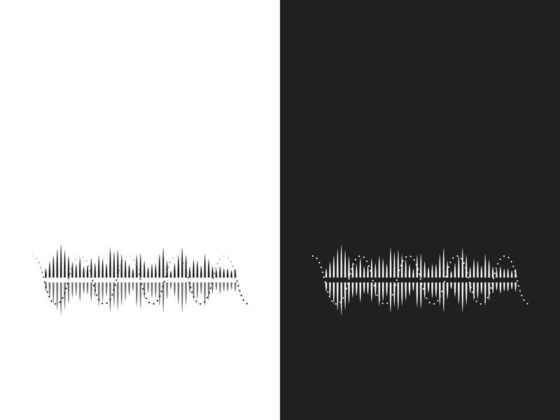 Sound waves logo background modern music vector image