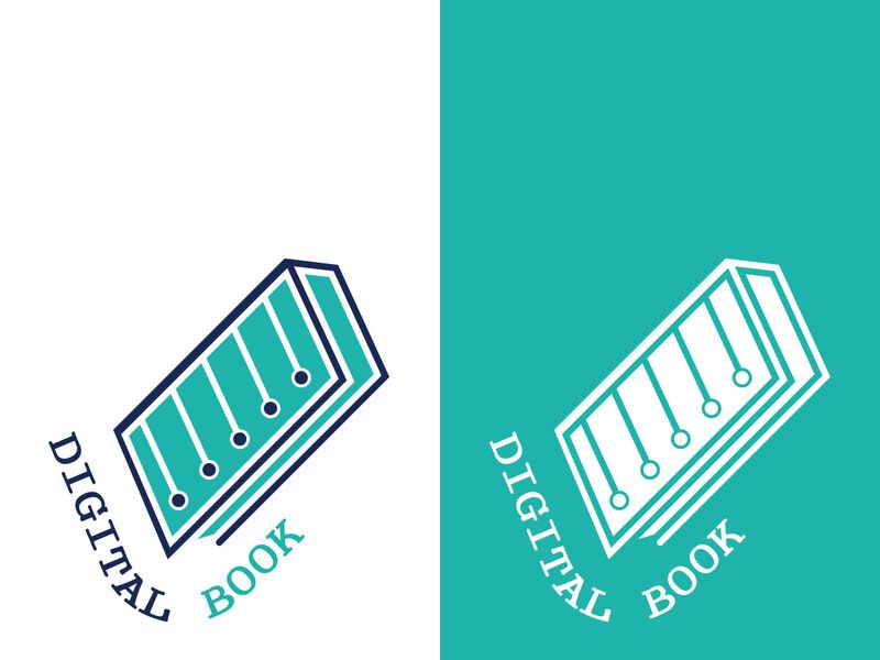 Digital book logo technology vector icon design