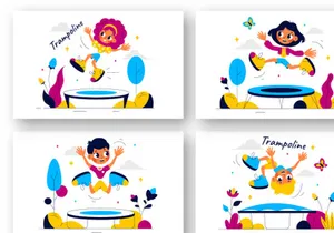 9 Trampoline Sport Illustration