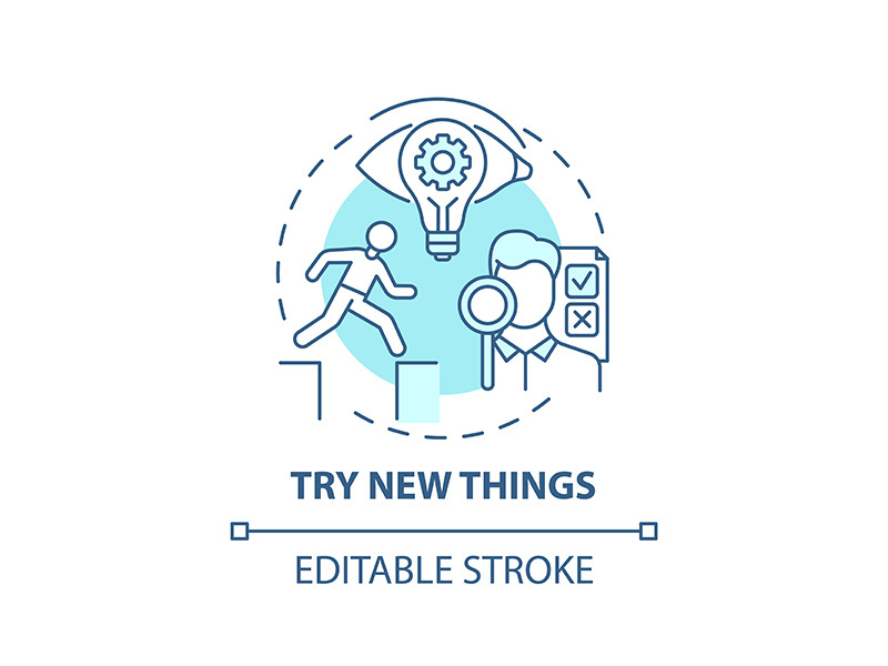 Try new things concept icon