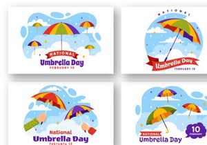 12 National Umbrella Day Illustration