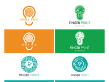 simple flat fingerprint logo,for security,identification,badge,emblem,business card,digital,vector