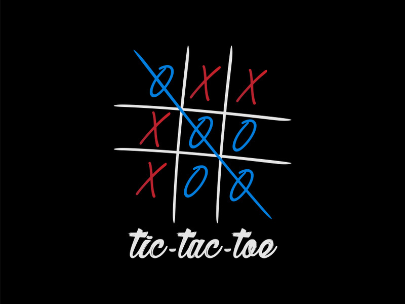 Think outside the box. Tic tac toe game minimalist vector t-shirt design.