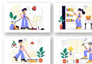 10 Home Cleaning Service Illustration