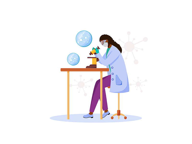 Laboratory worker flat color vector faceless character