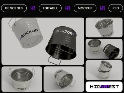 Metal Bucket Mockup