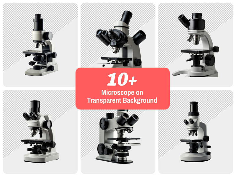 Realistic Microscope on Transparent Background