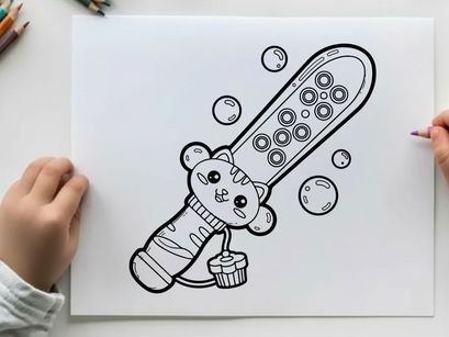 Cute teddy bear holding toothbrush vector illustration