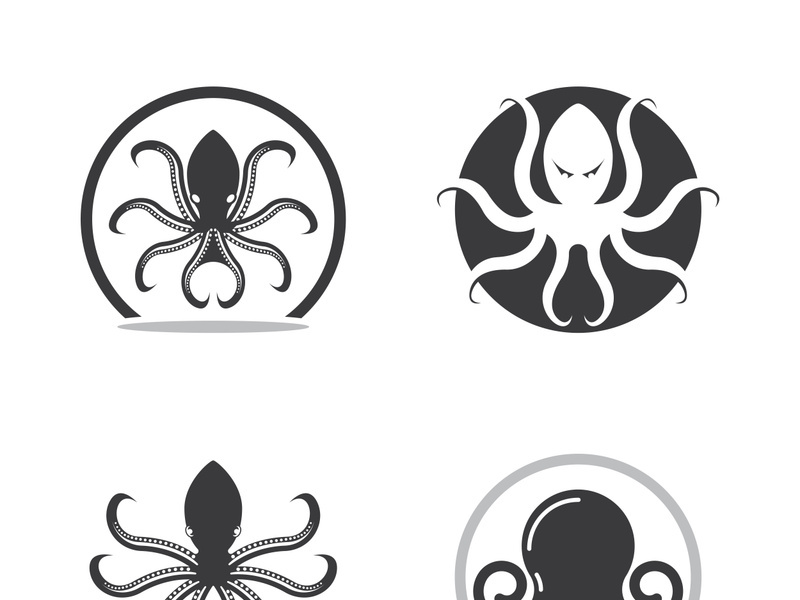 Octopus logo vector design and illustration template