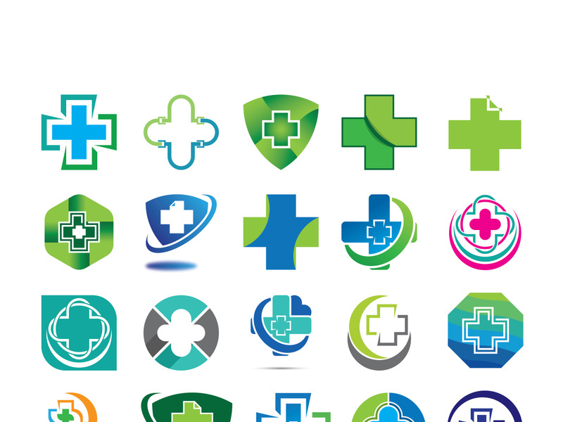 Health medical logo template vector illustration design