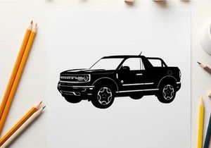 Silhouette of a black pickup truck with a sleek design