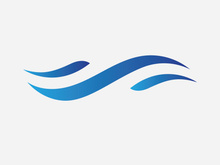 Blue Wave Logo Vector.  wAter wave illustration template design