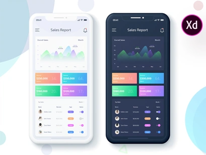 Sales Data Report Mobile App UI