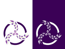 Fresh lavender flower logo vector flat design