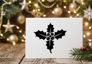 Black holly berry icon for Christmas holiday design and festive winter season decoration