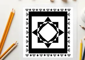 Geometric pattern with silhouette design and symmetrical shapes