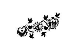 Frieden Liebe Globus Hände Herzen Vektor-Illustration