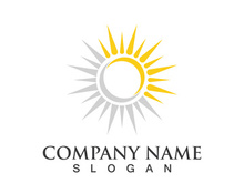 Creative sun concept logo illustration design template