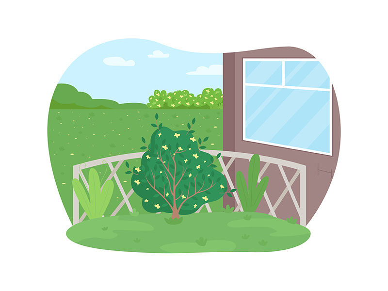 Garden maintenance 2D vector web banner, poster