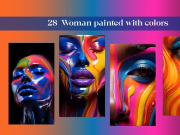 Woman painted with colors preview picture
