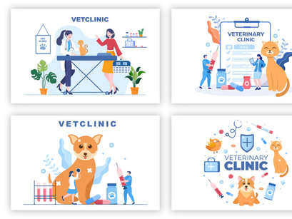 20 Veterinary Clinic for Pets Illustration