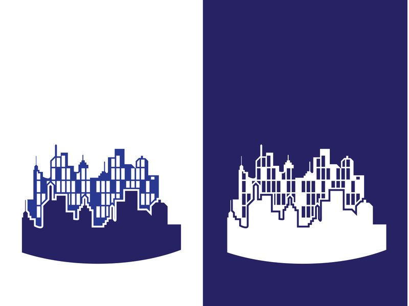 Modern city skyline icon silhouette vector illustration design