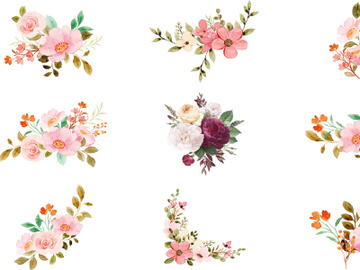 Vector Flower Watercolor Illustration preview picture