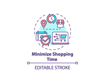 Minimizing shopping time concept icon preview picture