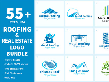 55+ Real Estate Roofing Logo Bundle preview picture
