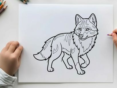 Gray wolf walking vector illustration flat design