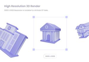 Building 3D Illustration