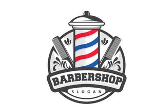 Barbershop Logo, Scissors Vector, Retro Vintage Minimalist