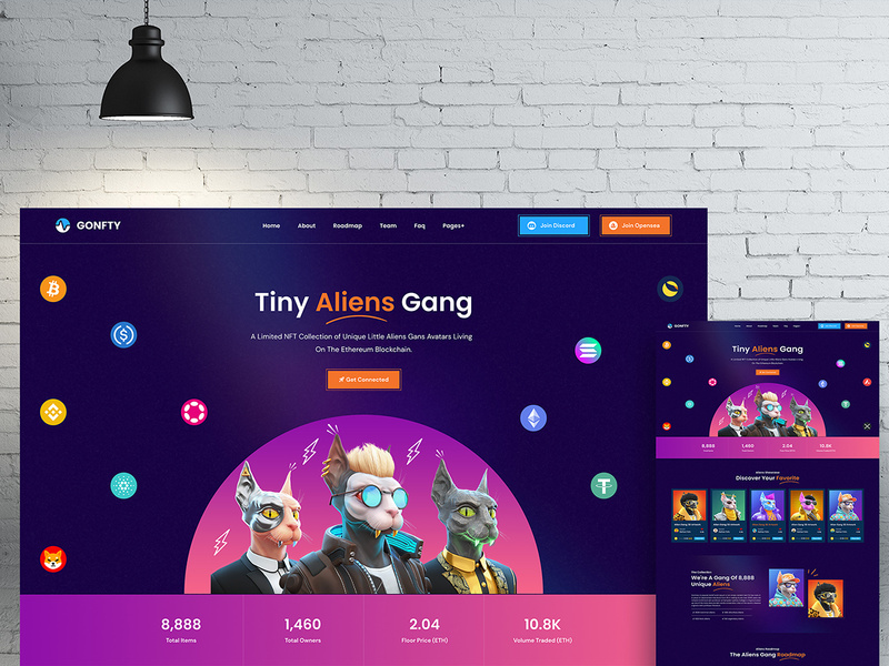 Nftzone - NFT Minting/Collection Landing Page Figma Template (Dark)