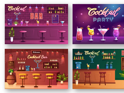 13 Cocktail Bar Illustration