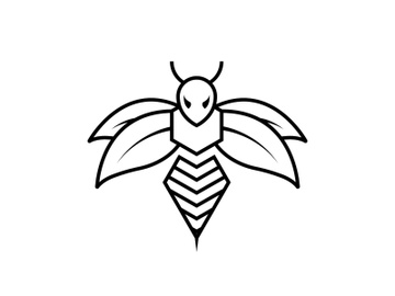 Bee animal logo design template preview picture
