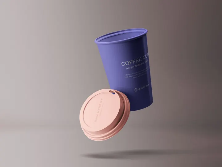 Flying Coffee Cup Mockup