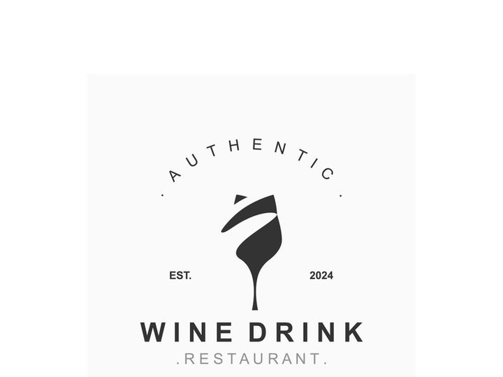 Wine drink Vintage logo label with glass or beer premium, bars, clubs, cafes company