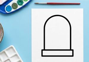 Minimalist black metal door knocker isolated on white. Simple arched entry hardware for home decor and security.