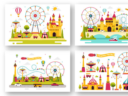 9 Amusement Park Illustration