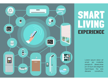 Smart living experience banner flat vector template preview picture