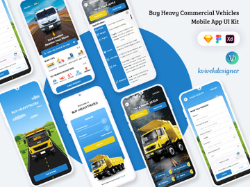 Buy Heavy Commercial Trucks Vehicle Mobile App UI Kit preview picture