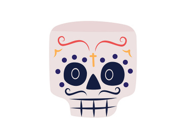 Sugar skull for festival semi flat color vector character face preview picture