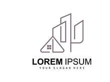 House Logo, Building Furniture Design, Construction Vector, Property Brand Icon, Real Estate, Housing