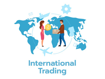 International trading flat vector illustration preview picture