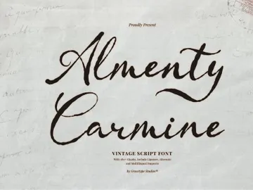 Almenty Carmine | Vintage Script Font preview picture
