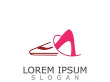 Women shoes logo design High heel fashion shop icon vector for business store