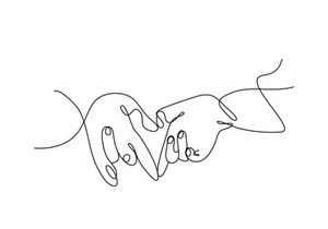 Heart Shaped Hands One Continuous Line Drawing