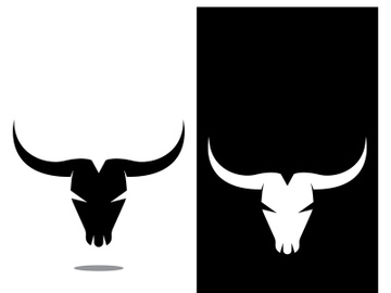 Retro vintage bull head horns logo. preview picture