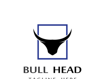 Retro vintage bull head horns logo design. preview picture