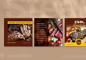 Steak Social Media Post - brown color theme